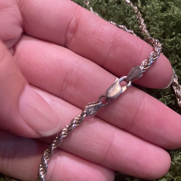 Twisted Rope Chain, Solid Sterling Silver,  18 Inches - Picture 8 of 8